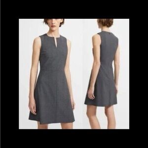 Theory Gray Sheath Suit Dress, size 0, stretch wool fabric